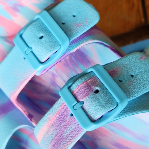 Multi Color Swirl Slides Sandals Size 10 - Picture 9 of 10